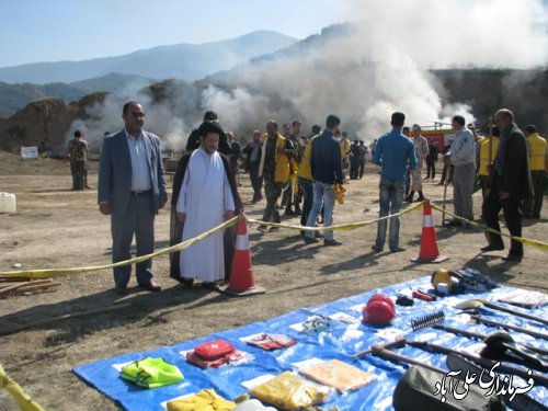 مانور پیشگیری از آتش سوزی در علی آباد برگزارشد