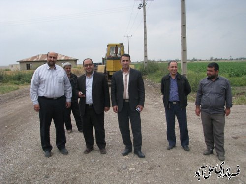 بازديد فرماندار از پروژه راهسازي شهرستان علی آباد کتول