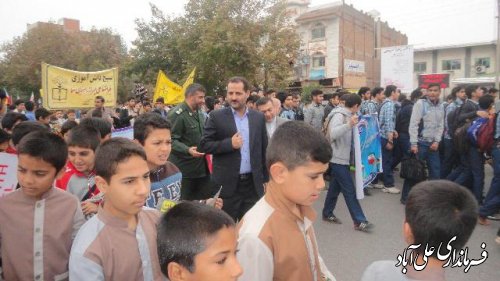 راهپیمایی باشکوه ۱۳ آبان در شهرستان علی آباد کتول برگزار شد