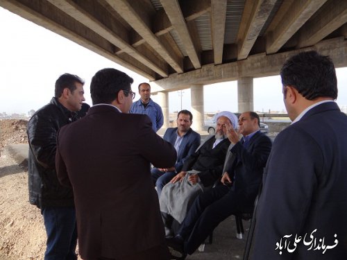 بازدید سرزده استاندار از پروژه پل شهر فاضل آباد   