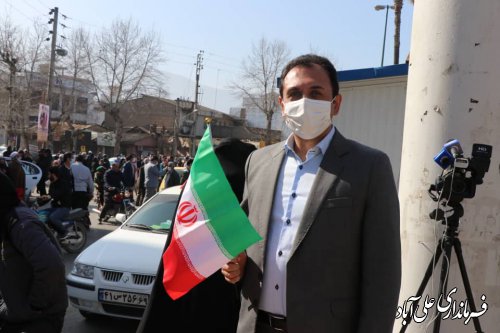  حضور خودرویی شهروندان و مردم ولایی علی آباد کتول در تجدید میثاق با انقلاب در 22 بهمن