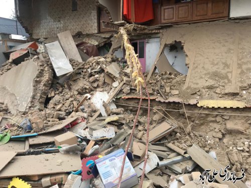 بازدید نماینده ویژه استاندار از محل حادثه ریزش ساختمان در علی آباد کتول