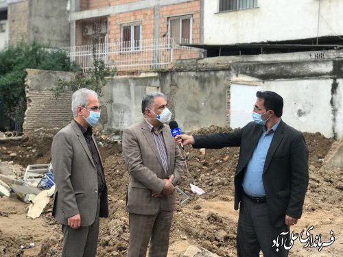 بازدید نماینده ویژه استاندار از محل حادثه ریزش ساختمان در علی آباد کتول