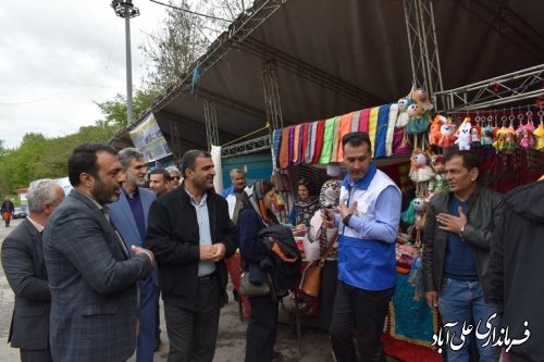 فرماندار علی آبادکتول از نمایشگاه صنایع‌دستی شهرستان درپارک جنگی کبودوال بازدید کرد 