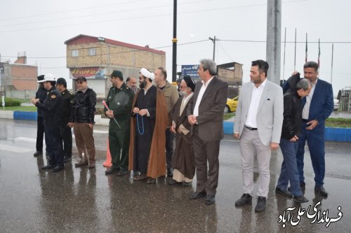 اهتزاز پرچم مقدس جمهوری اسلامی ایران به مناسبت 12 فروردین در علی آبادکتول 