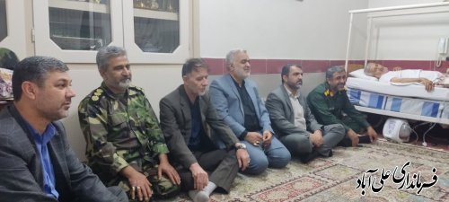 دیدارفرماندار علی آبادکتول با جانباز هشت سال دفاع مقدس حاج حسین باباکردی