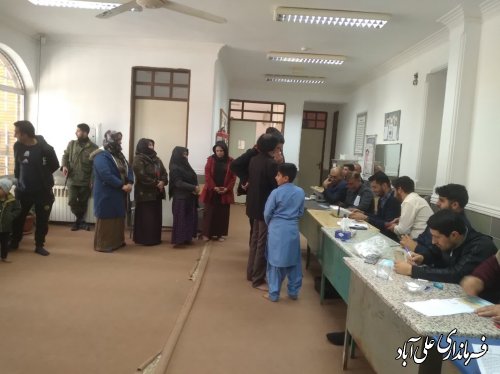گزارش تصویری || حضور پرشور مردم شهرستان علی آبادکتول در پای صندوق‌های رای